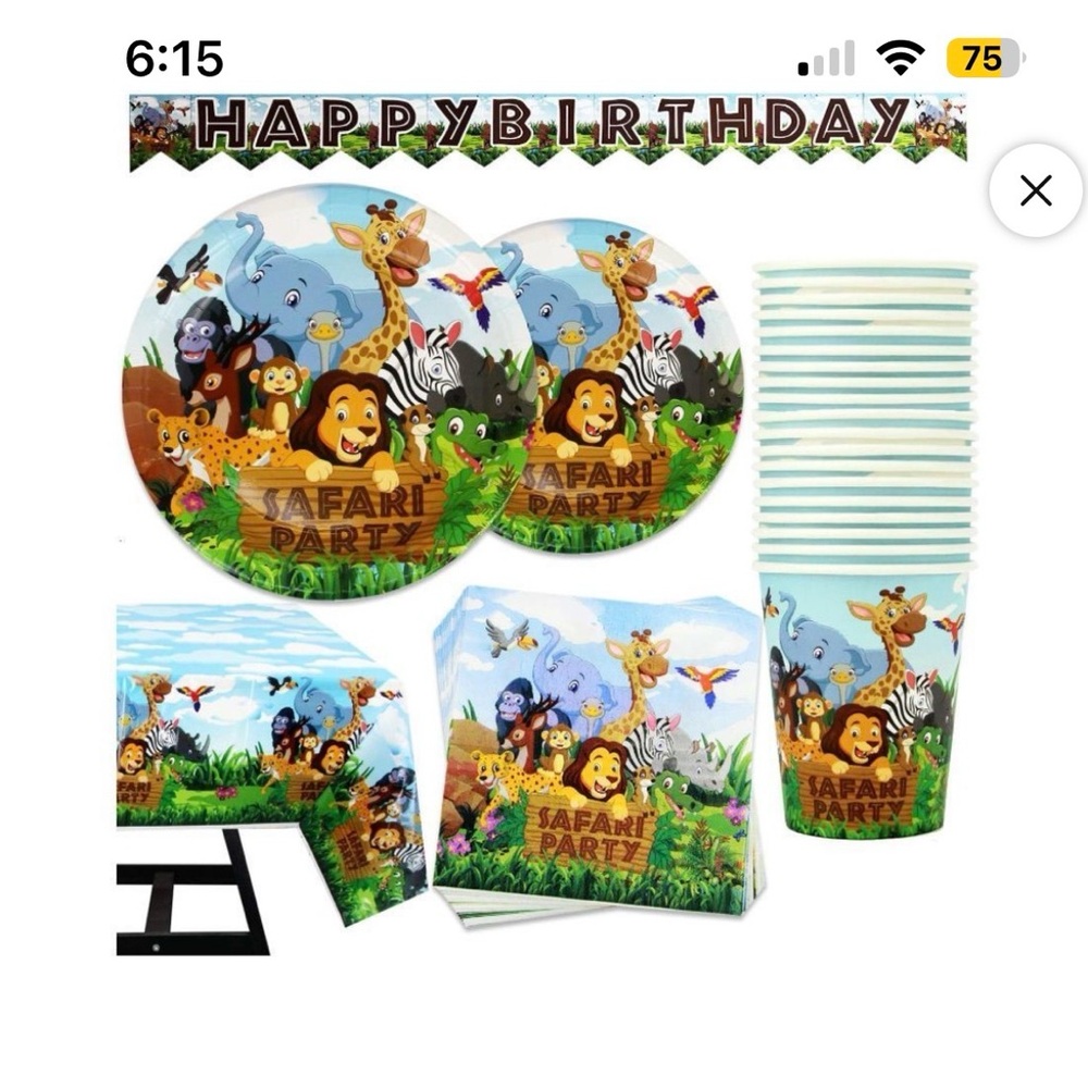 safari animal party sets - 306 pieces